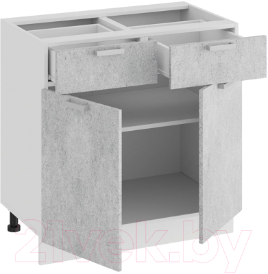 Шкаф-стол кухонный ТриЯ Гранита 1Н8Я1 (белый/бетон снежный)