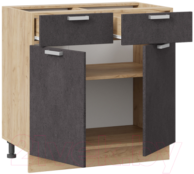 Шкаф-стол кухонный ТриЯ Гранита 1Н8Я1 (дуб крафт золотой/бетон графит)