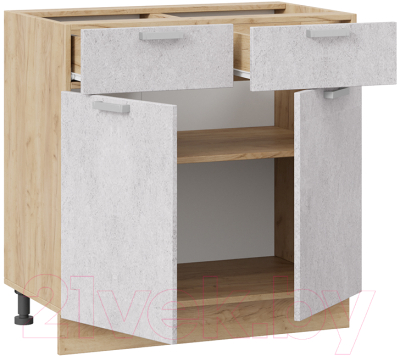 Шкаф-стол кухонный ТриЯ Гранита 1Н8Я1 (дуб крафт золотой/бетон снежный)