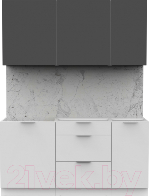 Готовая кухня Интермебель Микс Топ-2 1.6м без столешницы (графит серый/белый премиум)