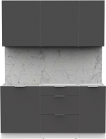 Кухонный гарнитур Интермебель Микс Топ-2 1.6м без столешницы (графит серый) - 