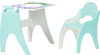 Комплект мебели с детским столом Tech Kids Части Света / 14-433 (бирюзовый) - 