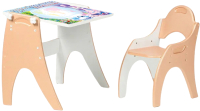 Комплект мебели с детским столом Tech Kids Части Света / 14-437 (жемчужный персик) - 