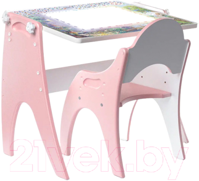 Комплект мебели с детским столом Tech Kids День-Ночь / 14-355 (розовый)