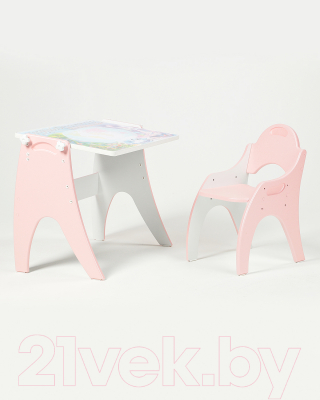 Комплект мебели с детским столом Tech Kids Части Света / 14-356 (розовый)