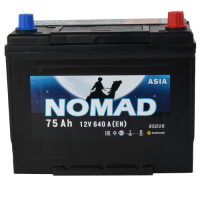 Автомобильный аккумулятор Kainar Nomad Asia 6СТ-75 Евро R+ / 070203801003109110L (75 А/ч) - 