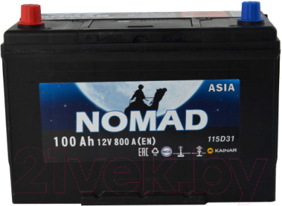 Изображение товара Автомобильный аккумулятор Kainar Nomad Asia 6СТ-100 Рус L+ / 090183601003109110R (100 А/ч)