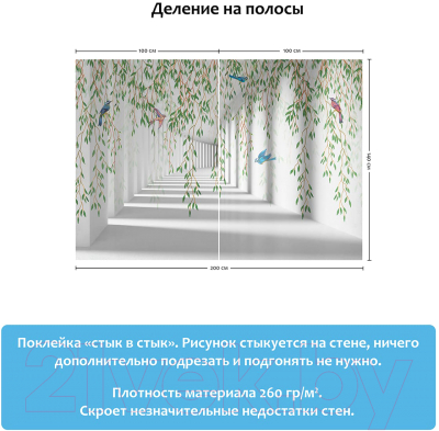Фотообои листовые Citydecor Flower Tunnel 3D 1 (200x140)