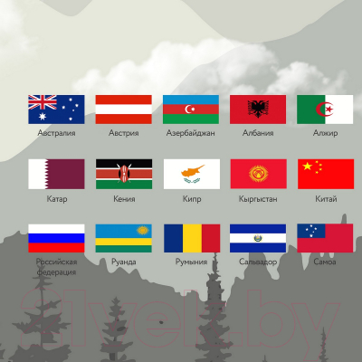 Фотообои листовые Citydecor Карта мира флаги и планеты 2 (300x150)