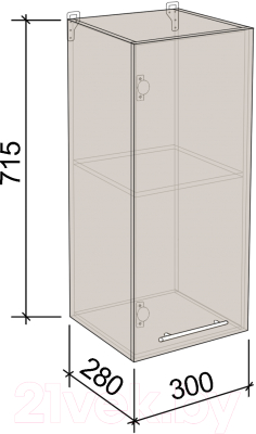 Шкаф навесной для кухни Артём-Мебель 300мм СН-114.25 (ДСП бетон спаркс лайт)