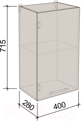 Шкаф навесной для кухни Артём-Мебель 400мм СН-114.26 (ДСП бетон спаркс лайт)