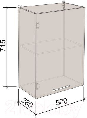 Шкаф навесной для кухни Артём-Мебель 500мм СН-114.27 (ДСП бетон спаркс лайт)