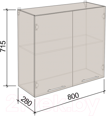 Шкаф навесной для кухни Артём-Мебель 800мм СН-114.29 (ДСП бетон спаркс лайт)