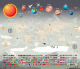 Фотообои листовые Citydecor Карта мира флаги и планеты 2 (300x260) - 