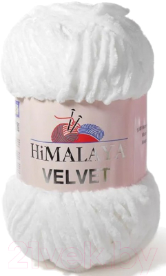 Пряжа для вязания Himalaya Velvet 90001 (белый)
