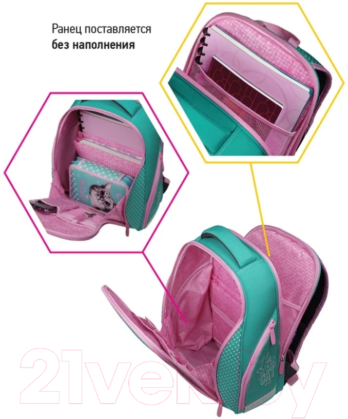 Школьный рюкзак Berlingo Nova Curious Cat / RU06205