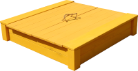 Песочница КомфортПром Из дерева / 10014192 (с крышкой, желтый) - 