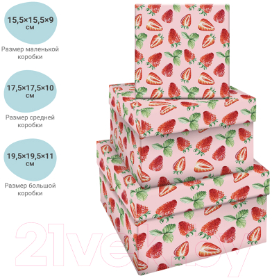 Набор коробок подарочных Meshu Strawberry / MS_46586