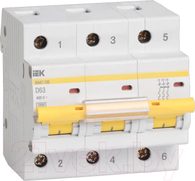Выключатель автоматический IEK ВА 47-100 40А 3P 10кА D / MVA40-3-040-D