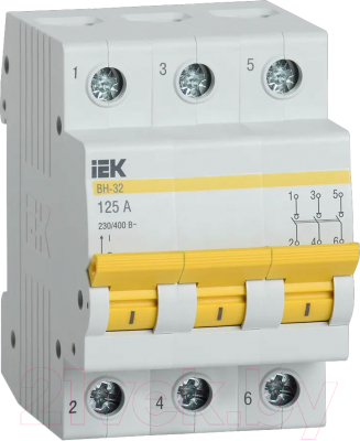 Выключатель нагрузки IEK ВН-32 3Р 125А / MNV10-3-125 (мини-рубильник)