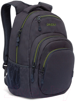Рюкзак Grizzly RQ-003-31 (черный/салатовый)
