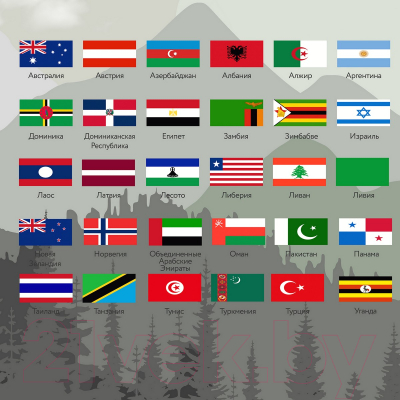 Фотообои листовые Citydecor Карта мира флаги и планеты 2 (400x260)