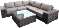 Комплект садовой мебели OUTDOOR Санторини OUT-0021 Широкое плетение (коричневый) - 
