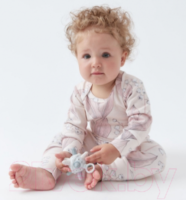 Набор боди для малышей Happy Baby С длинным рукавом / 90112 (р.80, бежевый/розовый/молочный)