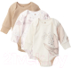 Набор боди для малышей Happy Baby С длинным рукавом / 90112 (р.80, бежевый/розовый/молочный) - 
