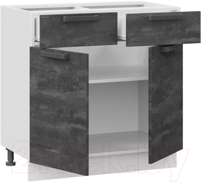 Шкаф-стол кухонный ТриЯ Детройт 1Н8Я1 (белый/угольный камень)