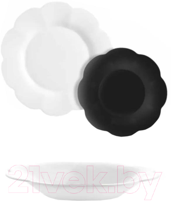 Набор тарелок Luminarc Flore Opal&Black V0400