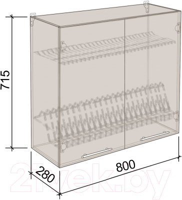 Шкаф навесной для кухни Артём-Мебель 800мм СН-114.76 (ДСП бетон спаркс лайт)