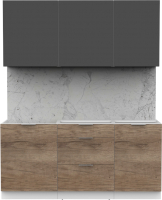 Кухонный гарнитур Интермебель Микс Топ-3 1.7м без столешницы (графит серый/дуб каньон) - 