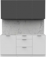 Кухонный гарнитур Интермебель Микс Топ-3 1.7м без столешницы (графит серый/белый премиум) - 