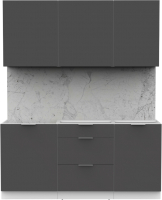 Кухонный гарнитур Интермебель Микс Топ-3 1.7м без столешницы (графит серый) - 