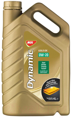 Моторное масло Mol Dynamic Gold DX 0W20 / 13302463 (4л)