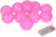 Светодиодная гирлянда VEGAS Нить с Хлопковыми шарами 55167 (1.5м, розовый) - 