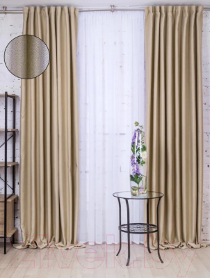 Изображение товара Комплект штор Модный текстиль 112MT391002 25x15 (250x150, 2шт, льняной)