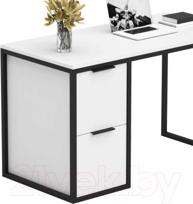 Письменный стол Crafto Курт Лофт 05 120x60x75 (белый/черный)