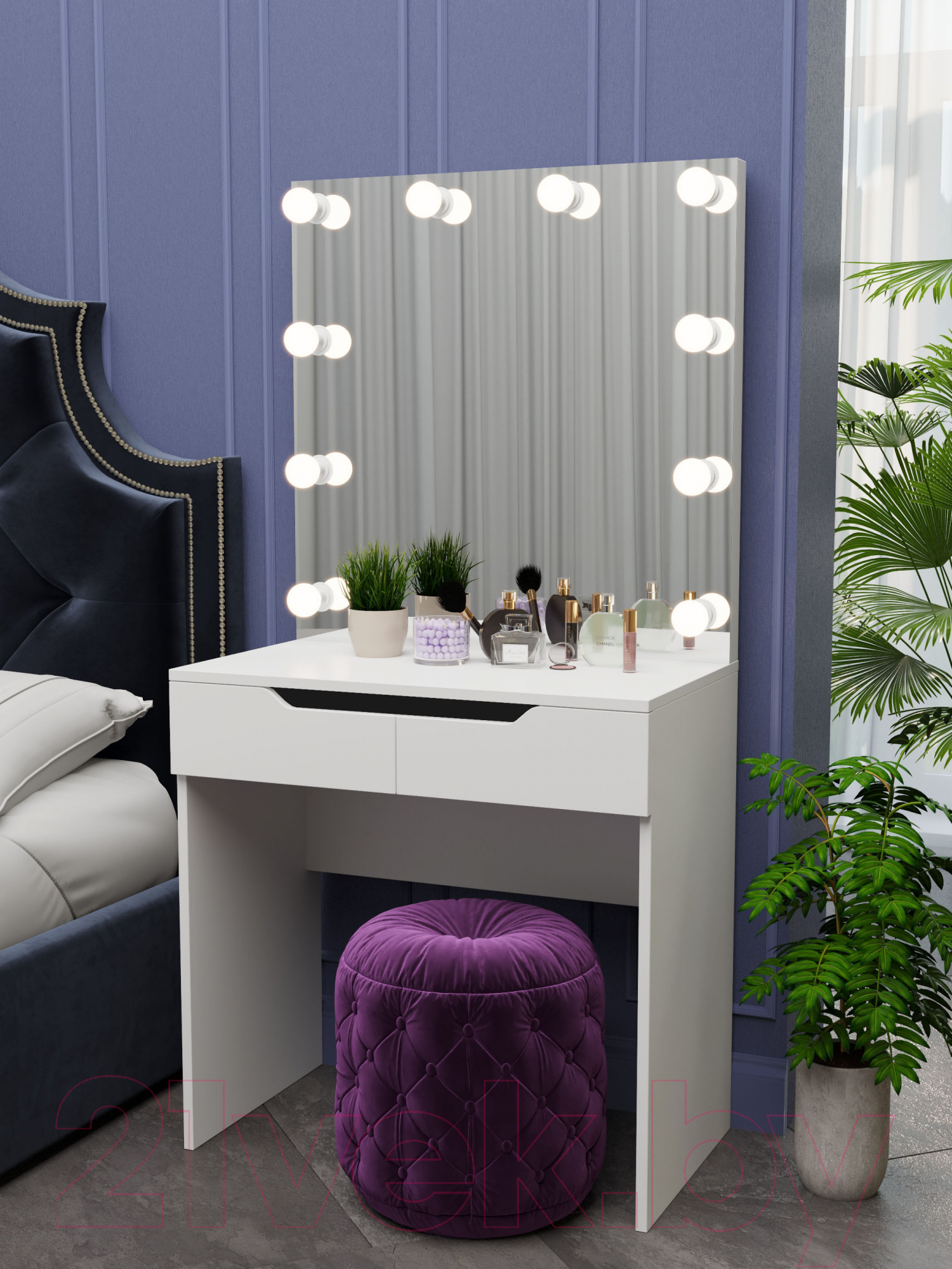 Туалетный столик с зеркалом Мир Мебели С подсветкой 16 ZB