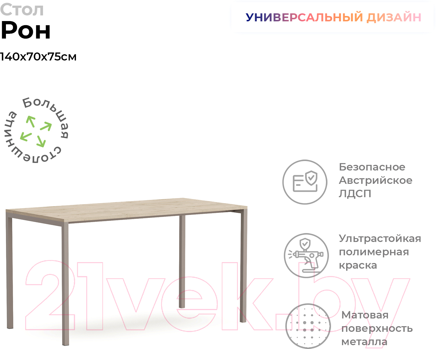 Письменный стол Crafto Рон Лофт 04 140x70x75