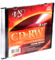 

Диск CD-RW VS, 700Мб 4-12x slim/5 / VSCDRWSL501