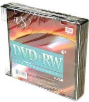 

Набор дисков DVD+RW VS, 4.7Гб 4x slim/5 / VSDVDPRWSL501