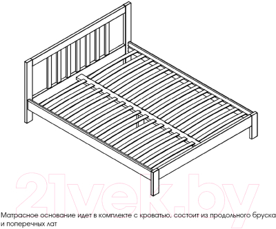 Двуспальная кровать Мебельград Слип 180x200 (белый фактурный)
