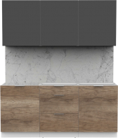 Кухонный гарнитур Интермебель Микс Топ-4 1.8м без столешницы (графит серый/дуб каньон) - 