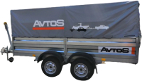 Прицеп для автомобиля Avtos А40Р2В (4000x1500x300, R13, ресс. 3302 ГАЗ-2лист, тент 800мм, 2ос) - 