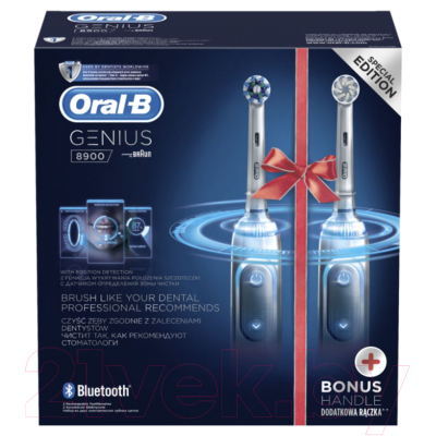 Электрическая зубная щетка Oral-B Genius 8900/D701.535.5HXC (2шт)
