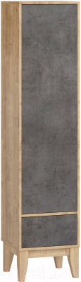 Шкаф-пенал Woodcraft Гарленд 10000 (дуб гамильтон натуральный/бетон чикаго темно-серый)