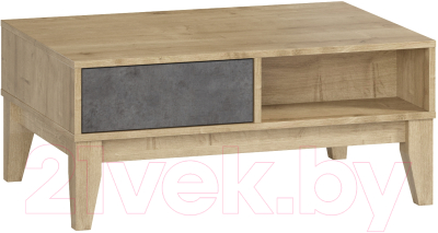 Журнальный столик Woodcraft Гарленд 11061 (дуб гамильтон натуральный/бетон чикаго темно-серый)