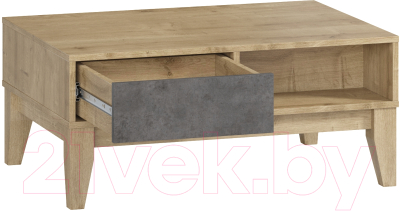 Журнальный столик Woodcraft Гарленд 11061 (дуб гамильтон натуральный/бетон чикаго темно-серый)